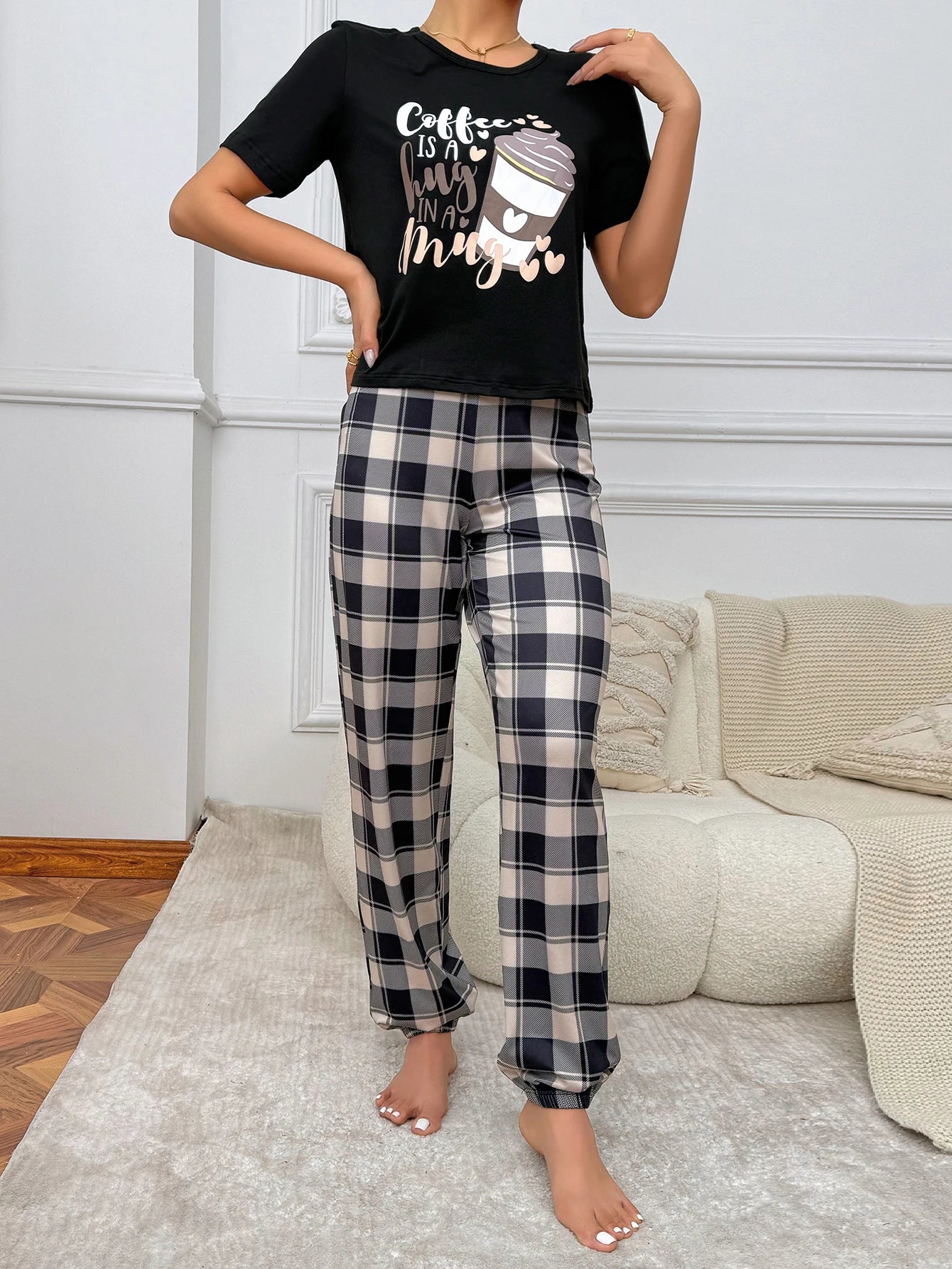Three-piece women's comfortable pajamas New style shorts long pants short sleeved casual home wear