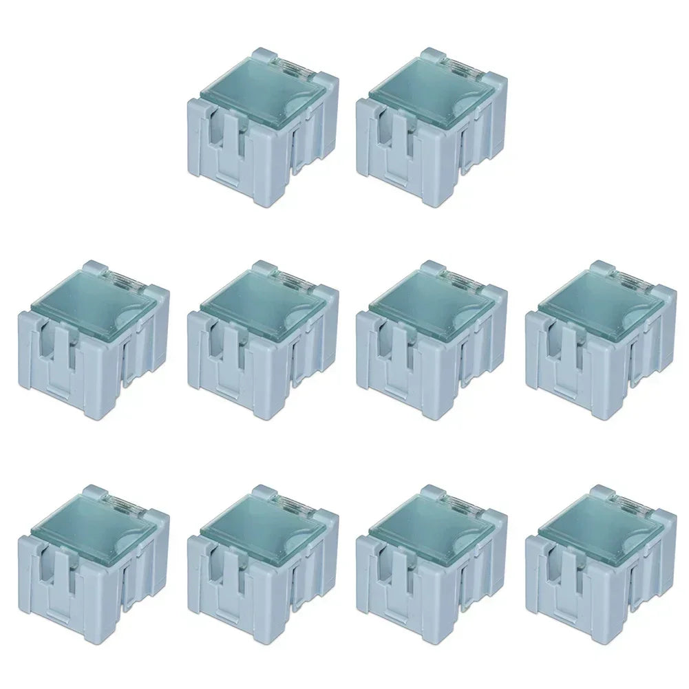 10pcs Electronic Component Container Cases Mini Storage Boxes Kit Plastic Mini Tool Box For Chip Screws Nuts 31.5x21.5x25mm