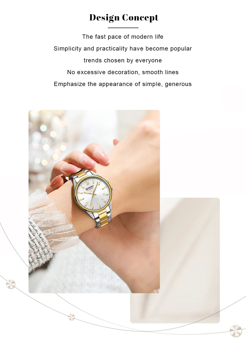 CURREN Exquisite Minimalist Women Watch Luxury Fashion Stain Steel Ladies Waterproof Quartz Wristwatch Rose Gold Female Clock