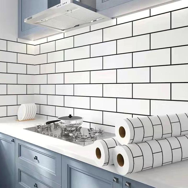 80CM Kitchen Oil-proof Sticker High Temperature Resistance Waterproof Self-adhesive Wall Stickers Wall Decor Kitchen Wallpaper