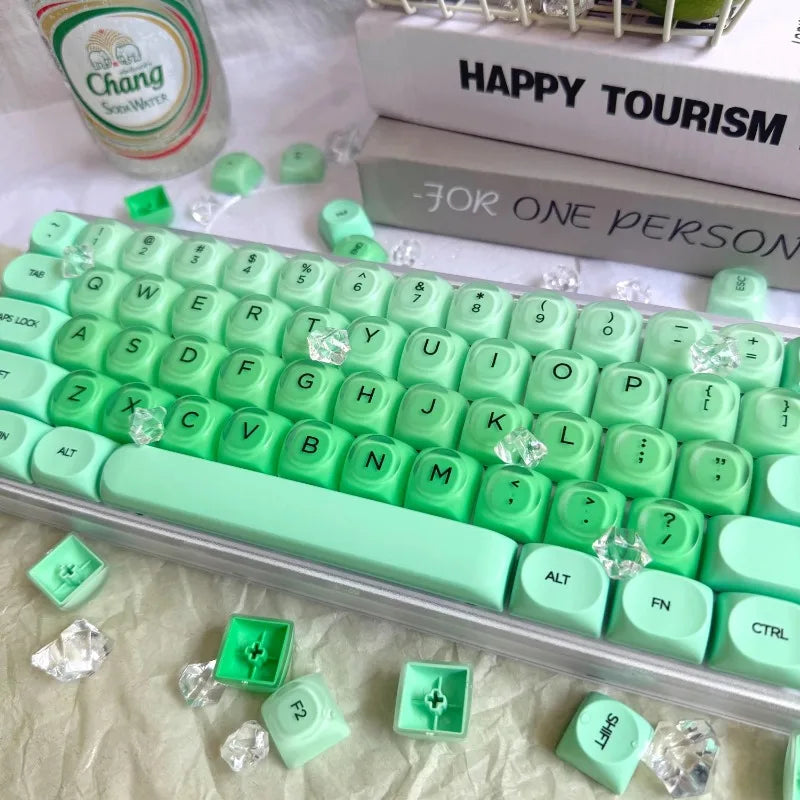 Foundation Crystal Keycaps Set HOA Profile Key Caps Custom DIY Gaming Mechanical Keyboard PBT Keycap Set for Office Keyboard