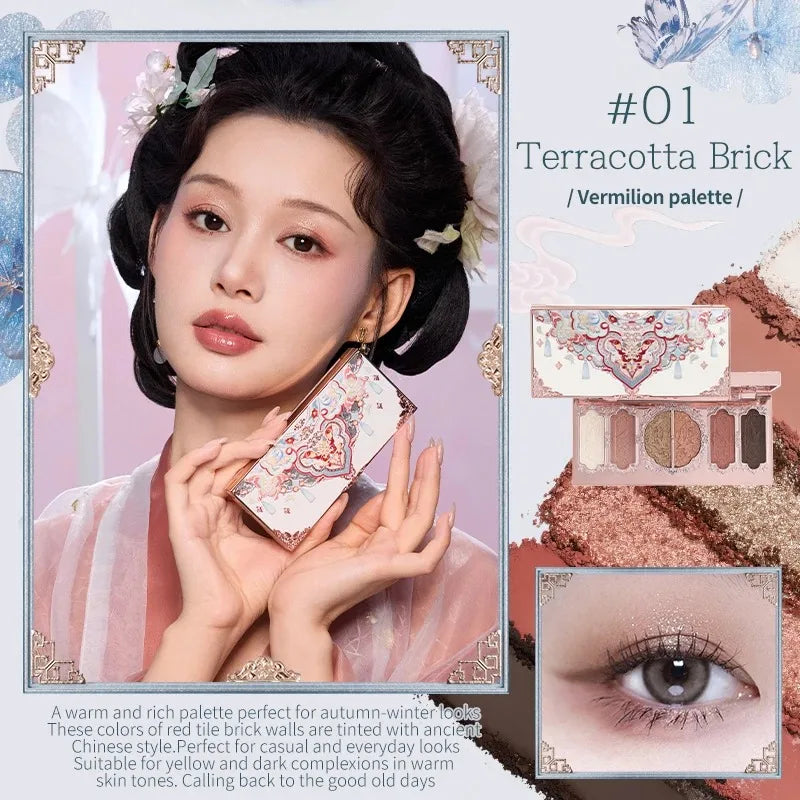 Makeup Flower Knows Set Swan Ballet Series Six Color Eyeshadow Palette Embossed Blusher Shine Lipstick Kit With Bag All In