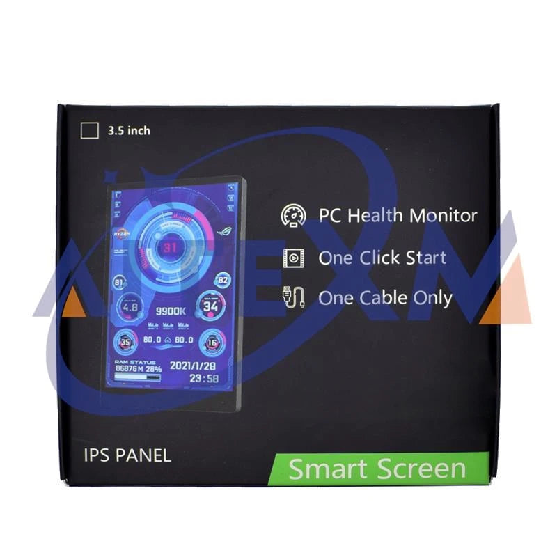 3.5 Inch IPS TYPE-C Secondary Screen Computer CPU GPU RAM HDD MonitorUSB Display For Freely AIDA64 With USB Cable