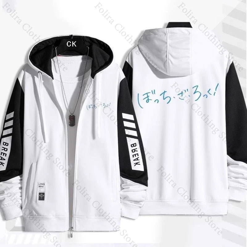 Anime BOCCHI THE ROCK! Series Print Hoodie Men Women Autumn Winter Clothing Zip Coat Casual Daily Wear Men's Hoodies