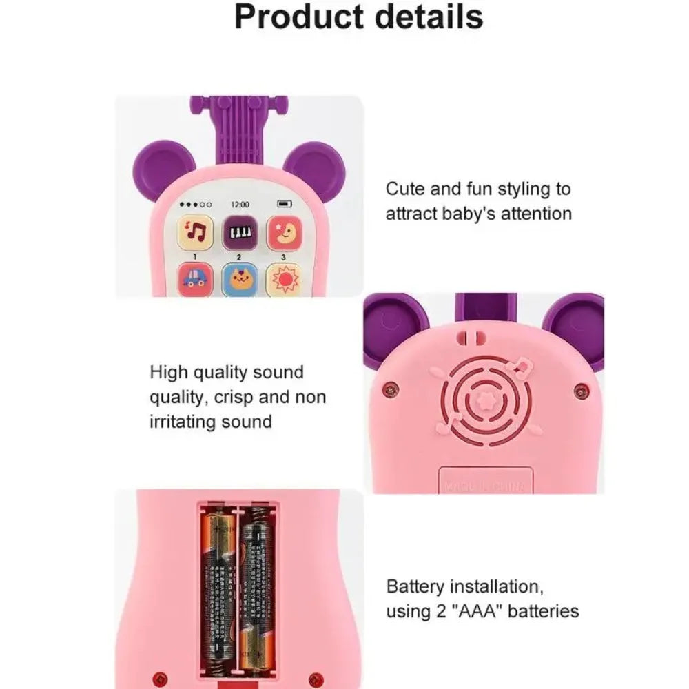 Portable Guitar Phone Toys Baby Music Sound Phones Sleep Toys Analog Phones For Kid Baby Early Education Toys For Children Gifts