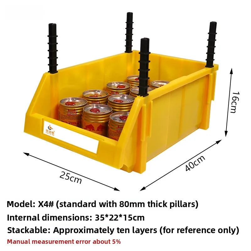 Large Size Combination Hardware Screw Storage Box Plastic Parts Box egory Material Box with Column Slanted Mouth Der Sle