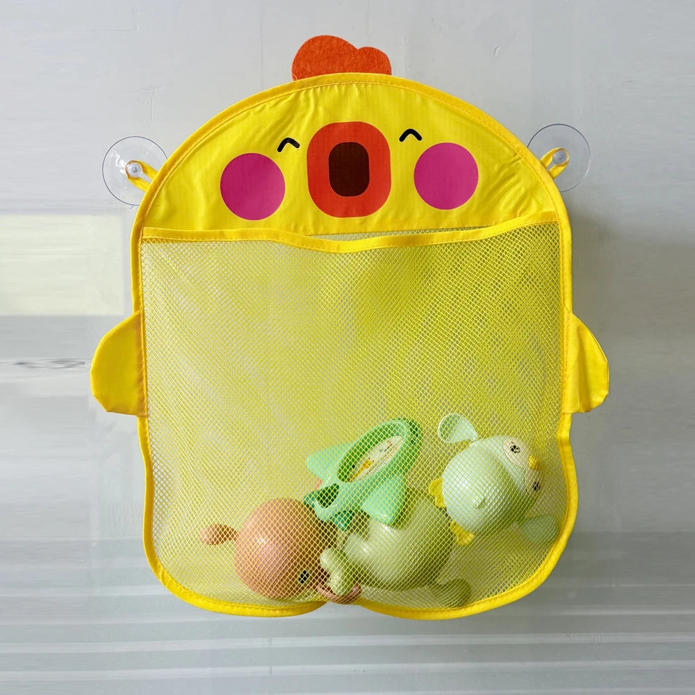 Baby Shower Bath Toys White Baby Kids Toy Storage Mesh with Strong Suction Cups Toy Bag Net Bathroom Organizer for Kids Toddlers