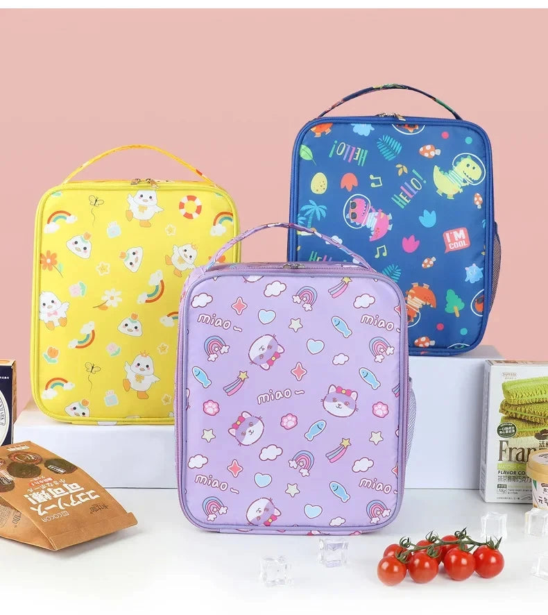 Students Aluminum oil Thickened Handheld Lunch Bag Insulated Thermal Food Picnic Storage Heat Preservation Beto Bag