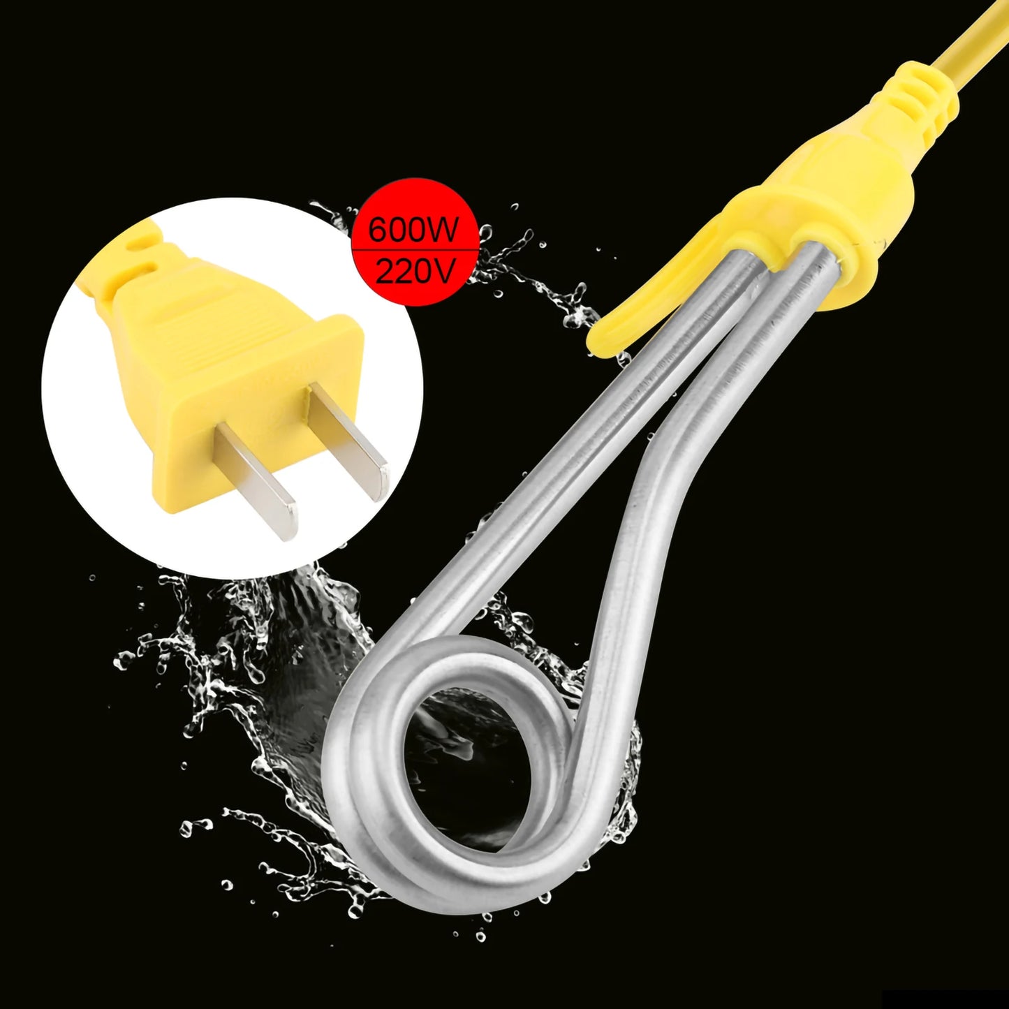 Electric Heater Element Mini Boiler Hot Water Coffee Immersion Travel Use 600W CN Plug 220V Immersion Heater Element Mini Boiler