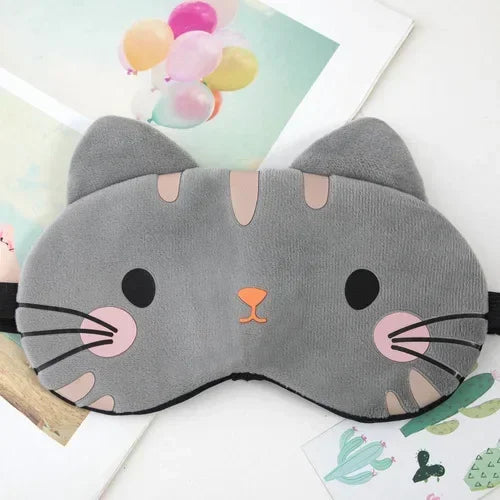 Sleeping Mask Sleeping Blindfold Soft Plush Eye Masks Cute Cat Eye Cover Plush Mask Eyepatch Nap Health Eye Cover  Sleep Mask