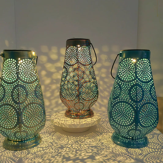 2026 New Year's Eve Atmosphere Artifact, Multi-Color Options, Vintage Iron Solar Lamp, Ramadan/Ramadan Festival Celebration Lamp, Family Gathering Outdoor Party Projection Lamp