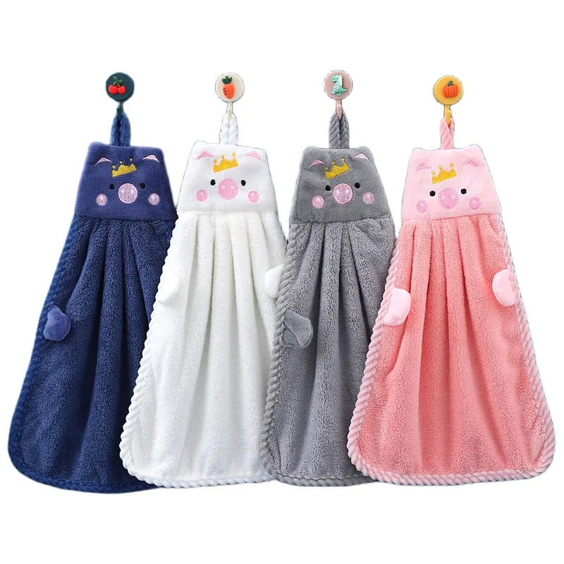 Baby Kids Children Hand Towel Cute Cartoon Water Absorbent Dry Towel Kitchen Bathroom Washroom Household Wipe Clean Hands Towel