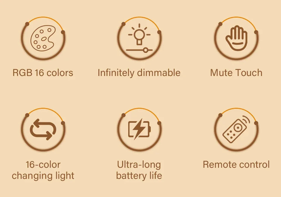 LED Table Lamp Touch Bedside Lamp 13 Color Changing Night Light Room Decor Remote Dimmable Rechargeable Bedside Night Lamp