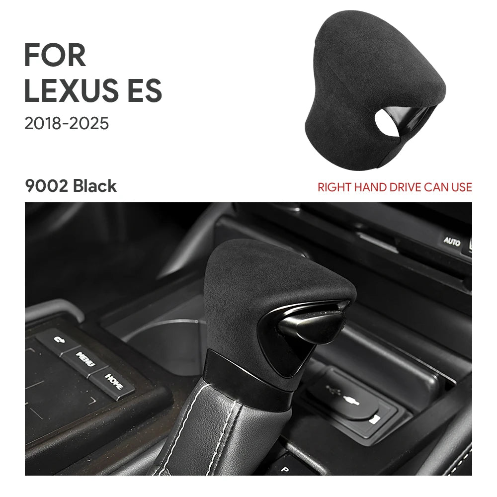 Top Suede Car Gear Knob Cover LHD RHD For Lexus ES ES200 ES250 ES300h ES350 2018-2023 2024 2025 for UX 2019-25 for LX 2022-25