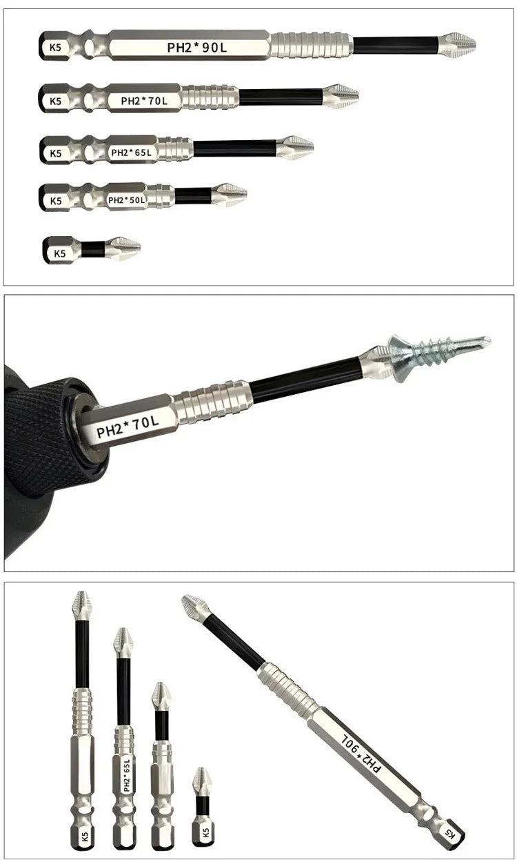 Impact Cross Bit Strong Magnetic Non-slip Hand Drill Screwdriver Tungsten Steel Super Hard Electric Screwdriver Head Set