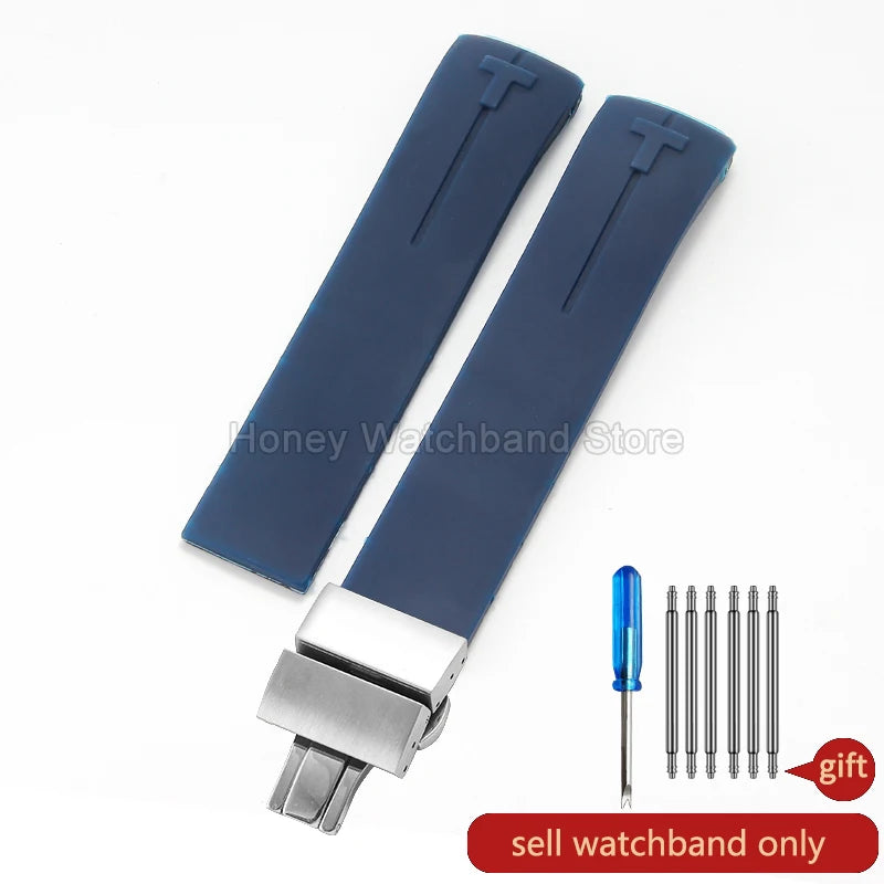 Flexible Comfortable Silicone Bracelet for Tissot T-Touch Blue Orange T013 T047 T121 Watchband Special Interface Sweat Resistant