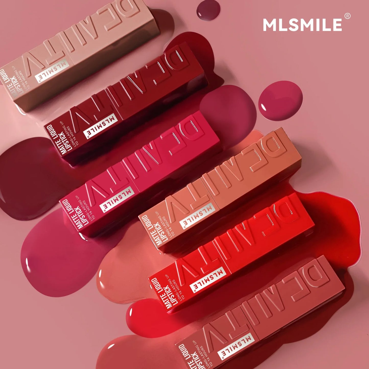 6 Colors of Long-Lasting Velvet Liquid Lipstick with Matte Texture Waterproof Non-Stick Cup Professional Lip Makeup Products