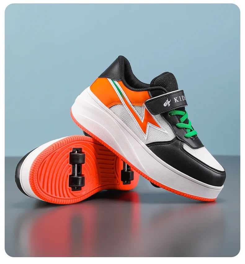 Children's walking shoes Girls 2025 new breathable roller skates boys primary school four wheel roller shoes can walk and slide