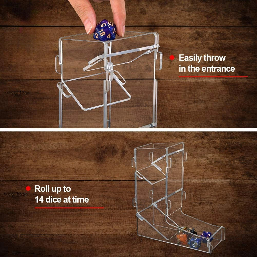 Creative Portable Transparent Acrylic Dice Rolling Tower for DND Running Teams Using Digital Dice Tabletop Board Games