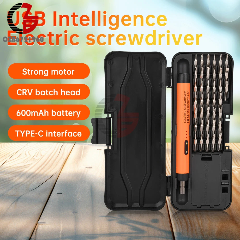 USB Electric Screwdriver Set High Torque Screwdriver Power Tool Mini Drill Bits Precision Screwdriver Head Kit Home Repair Tools