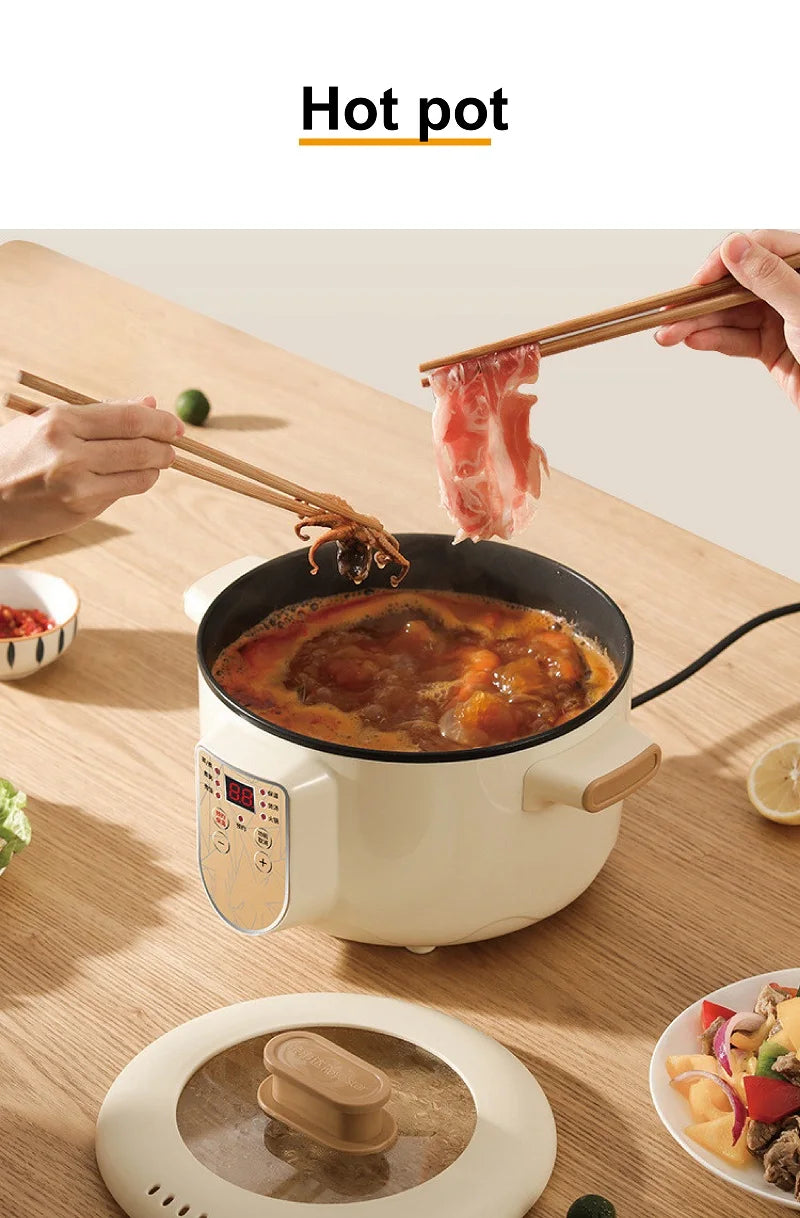 2.5L Home Multifunctional Electric Saute Pot Smart Non-stick With Steamer Rice Cooker Large Capacity Electric Hot Pot 220V