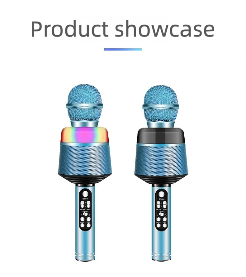 Karaoke Microphone for Kids & Adults - Bluetooth Microphones Singing Mic with Disco Lights, Echo Effect, Built-in Speaker