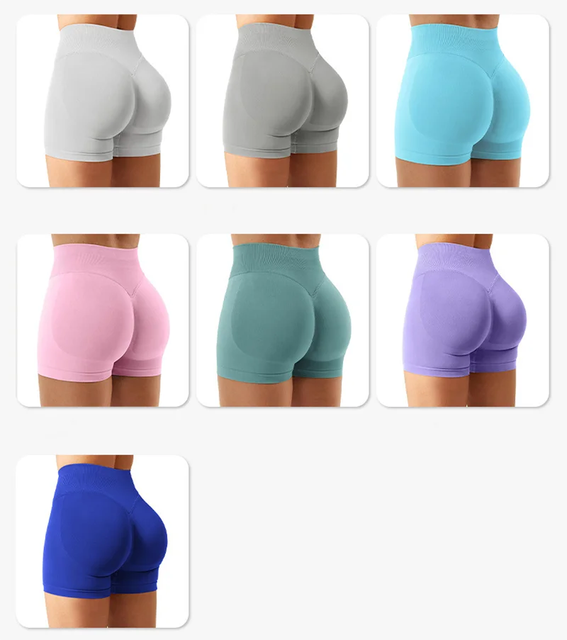 Women Casual Sports Shorts Summer Thin High Waist Shorts 4.5" Low Ribbed Band Running Breathable Short Pants
