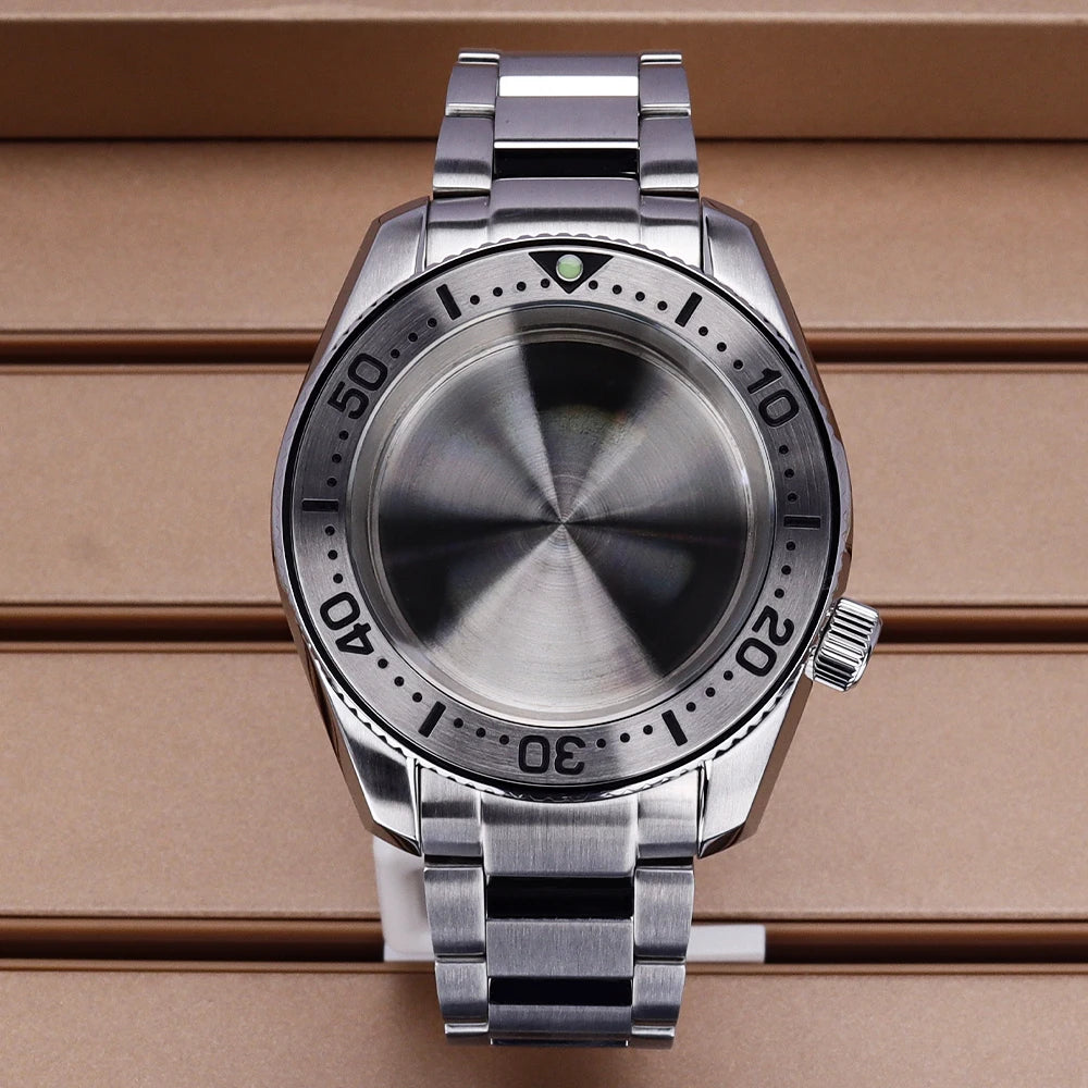 Diver NH35 42mm Watch Case Sapphire Glass Solid Bottom Cover For SPB185J1/187J1 NH34 NH35 NH36/38 Movement Stainless Steel Strap