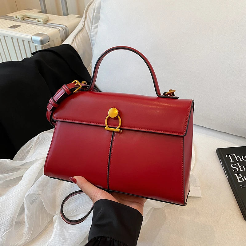 2025 New Classic Style Solid PU Square Shoulder & Crossbody Bags High Quality Sense of Luxury Simple Commute Handbags for Women