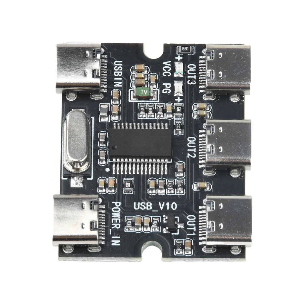 USB Expansion Board Hub 1 In 3 Out Hub Expansion Module With Power Interface Type C