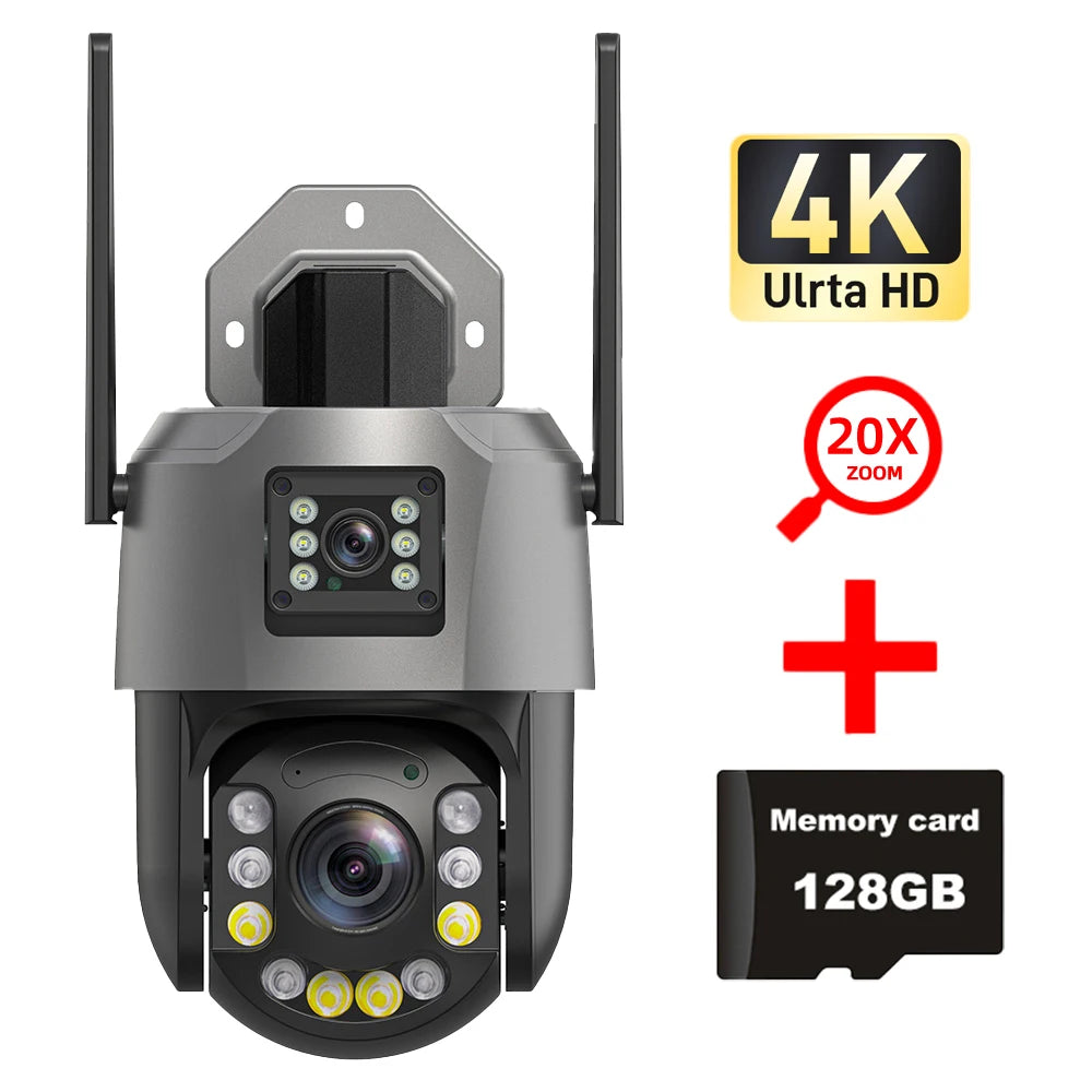 Securexpert 8MP 50X Zoom PTZ Camera WiFi Dual Lens 4K 20X Outdoor Surveillance 120m Ultra Long IR Vision ONVIF Security Camera