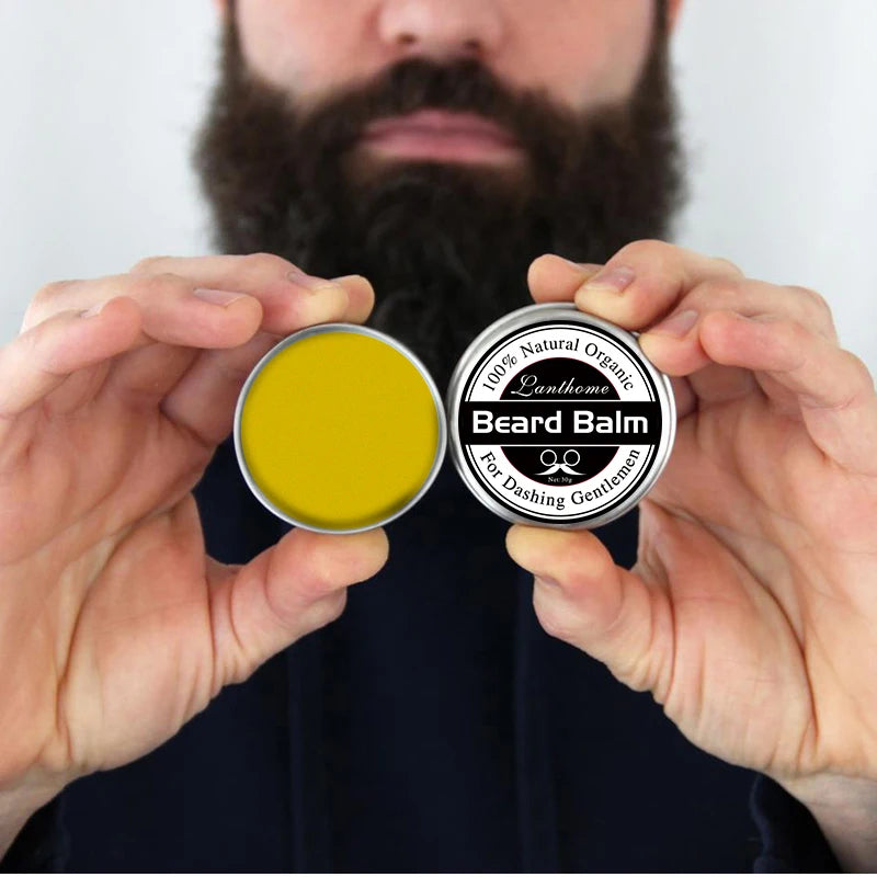 3PCS Natural Beard Balm Wax Beard Growth Balm for Men Moisturizing Smoothing Beard Styling Professional Care Cream Skin Care