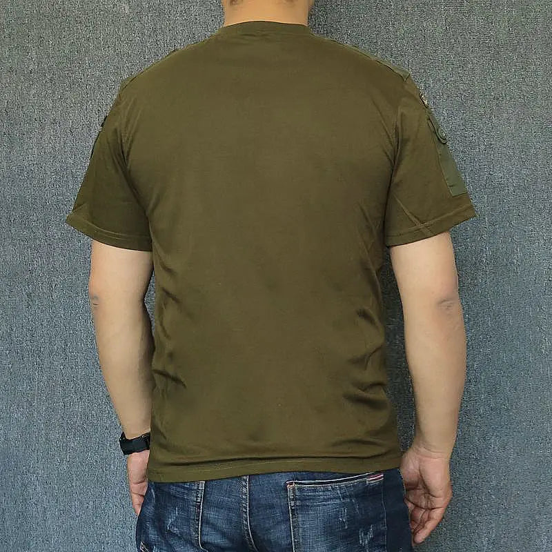 Tactical Camouflage Special Forces T-shirt Men Spring Breathable Wear Resistant Round Neck Top Pure Cotton Training Workwear