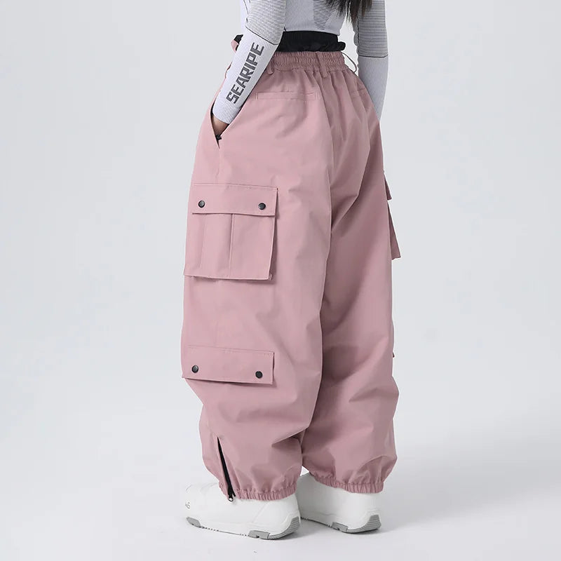 2026 Searipe Workwear Ski Pants Women's New Style Single Board Loose Snow Pants Waterproof and Cold Proof Men's 3L Snow Suit
