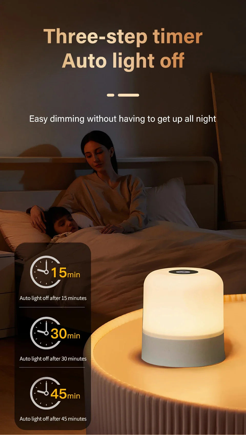 LED Table Lamp Touch Bedside Lamp 13 Color Changing Night Light Room Decor Remote Dimmable Rechargeable Bedside Night Lamp