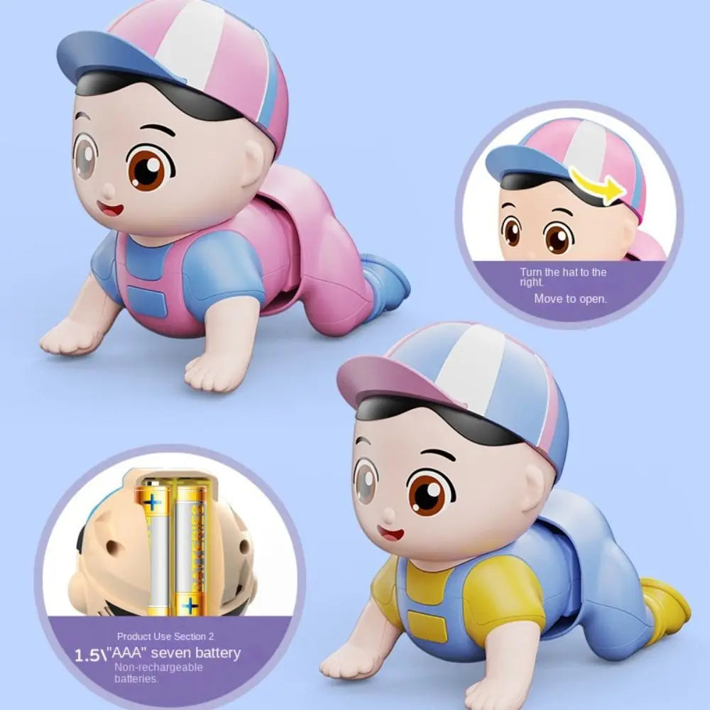 Learning Standing Climbing Electric Crawling Doll Walk With Music Crawling Baby Toys Cute Fun Baby Crawling Doll 0-3-year-old