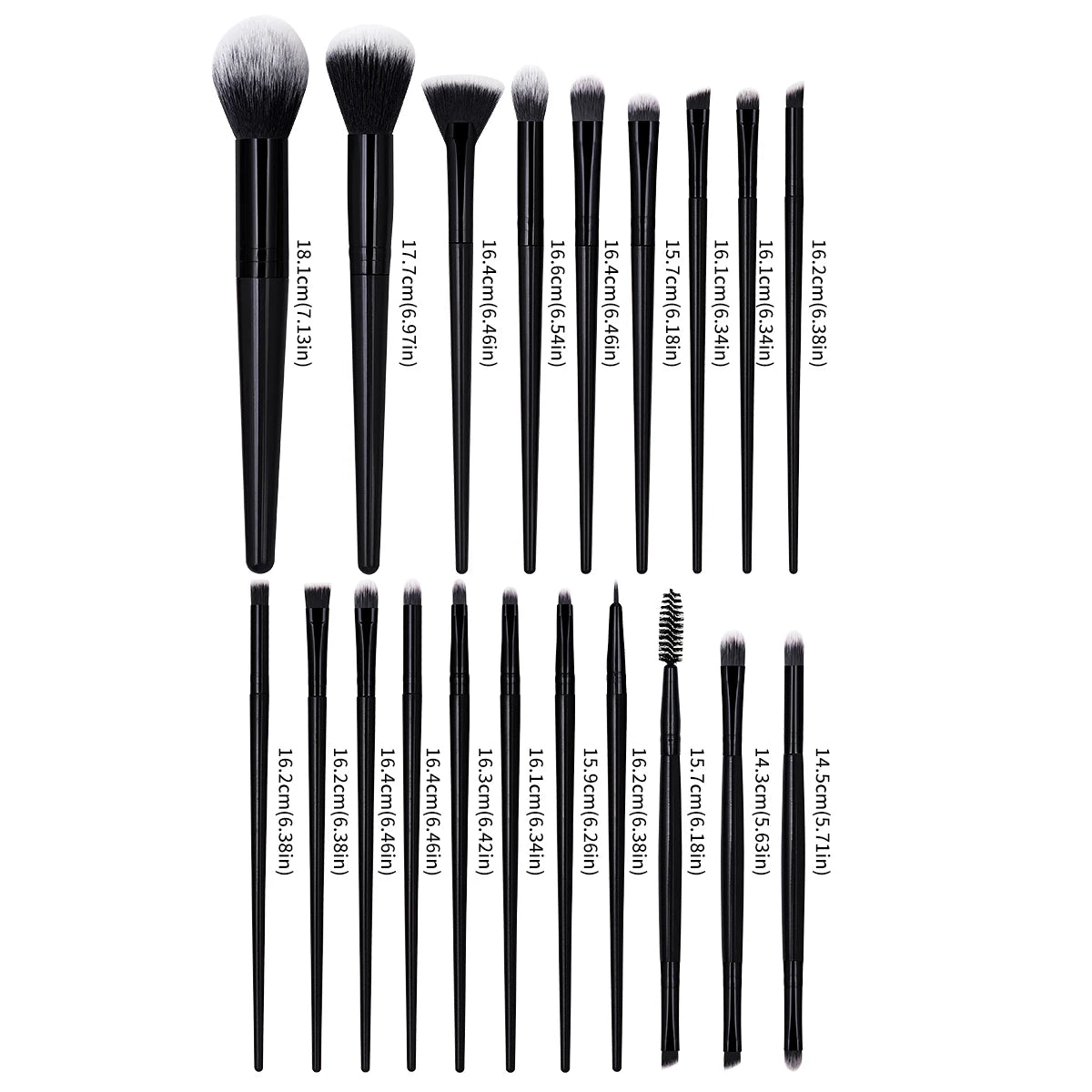 MAANGE 50pcs Makeup Kit 20pcs Professional Makeup Brush Set 25pcs Air Cushion Puffs Eyelashes Curled 4pcs Wash Accessories Gift