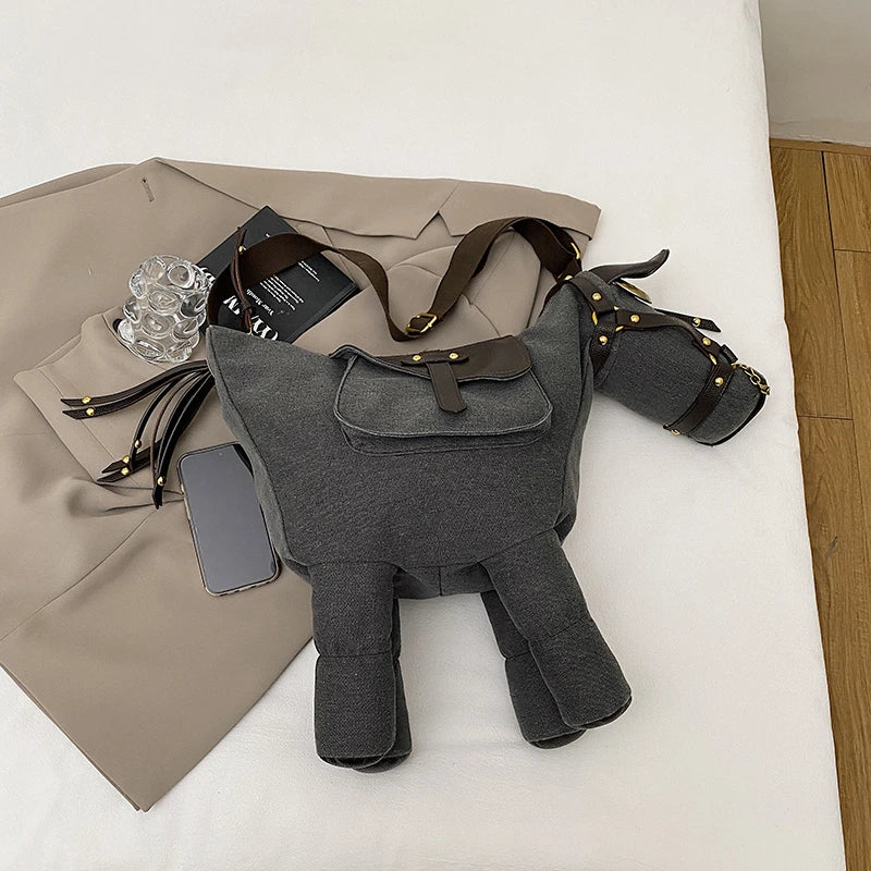Sense of Luxury Personality Super Cool Crossbody Bags for Women Hot Trendy 2026 New Style Fashionable Canvas Pony Shoulder Bags