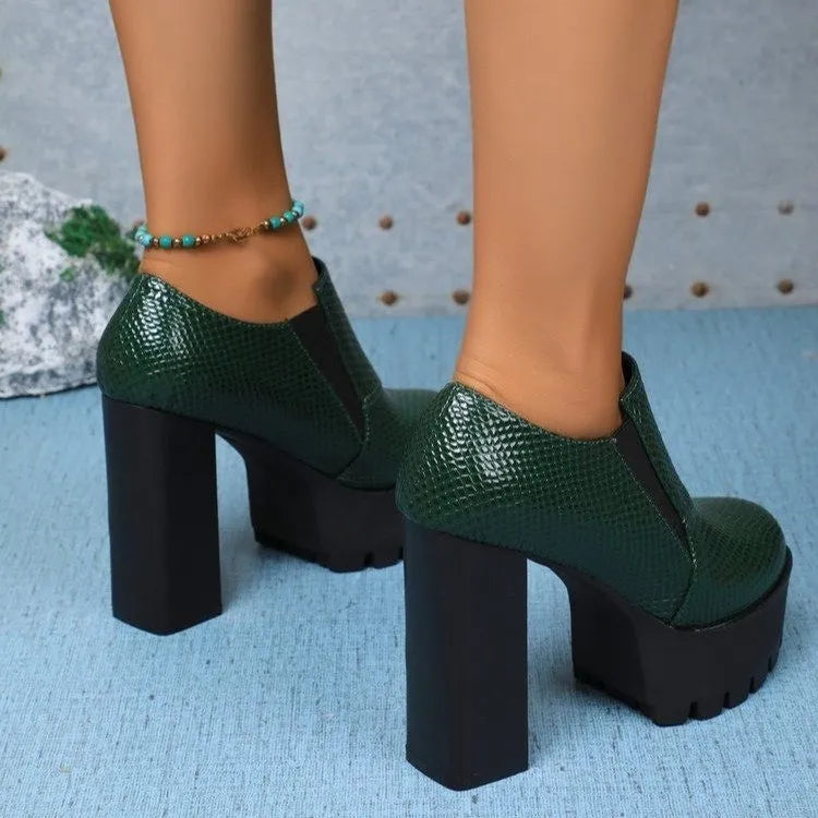 Ladies Shoes 2025 New Brand Slip-on Women's High Heels Hot Sale Round Toe Party Pumps Plus Size Super High Shoes for Women