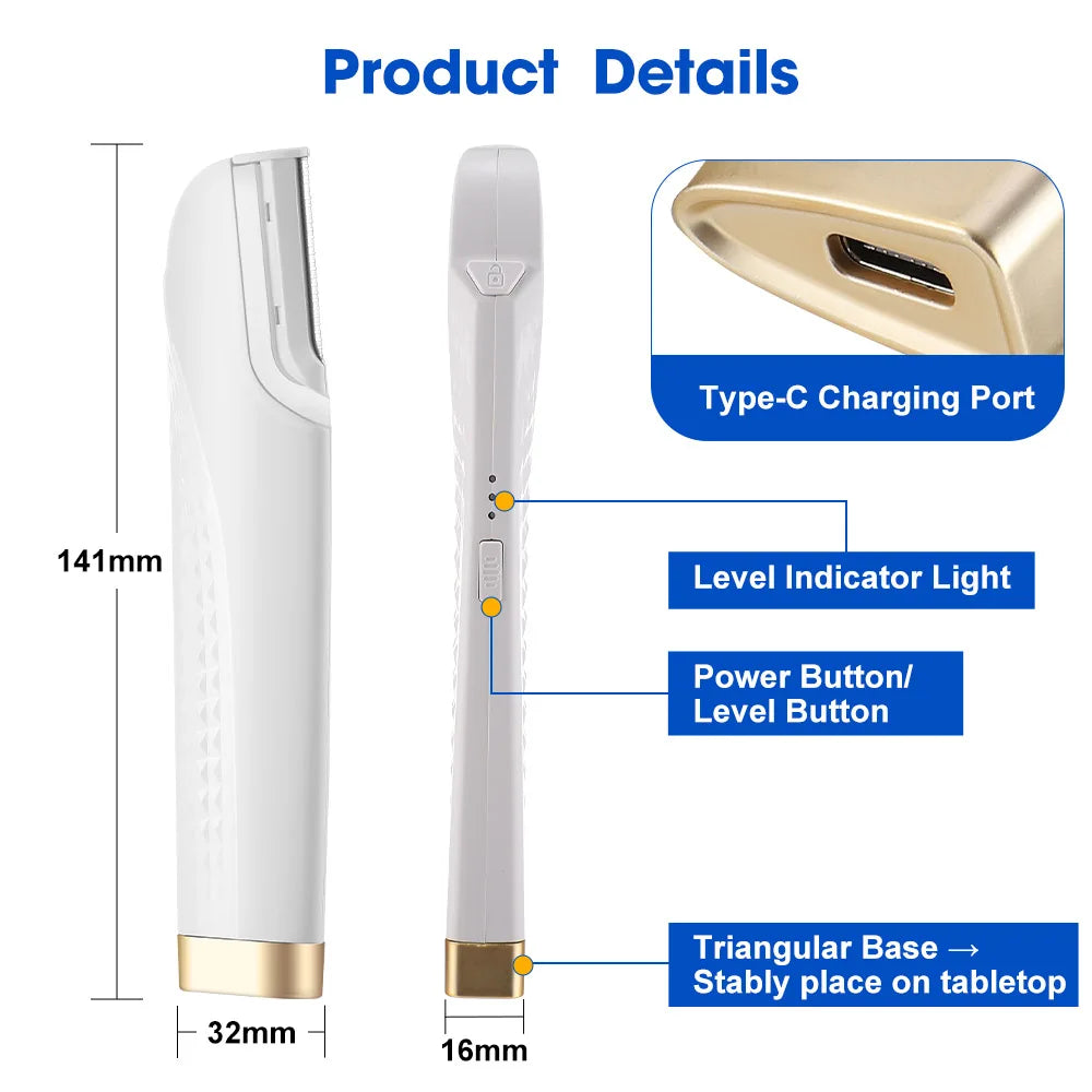 Electric Mini Razor Hair Remover for Ladies Painless Bikini Trimmer Safe Shaver for Leg Arm Armpit Intimate Area Female Epilator