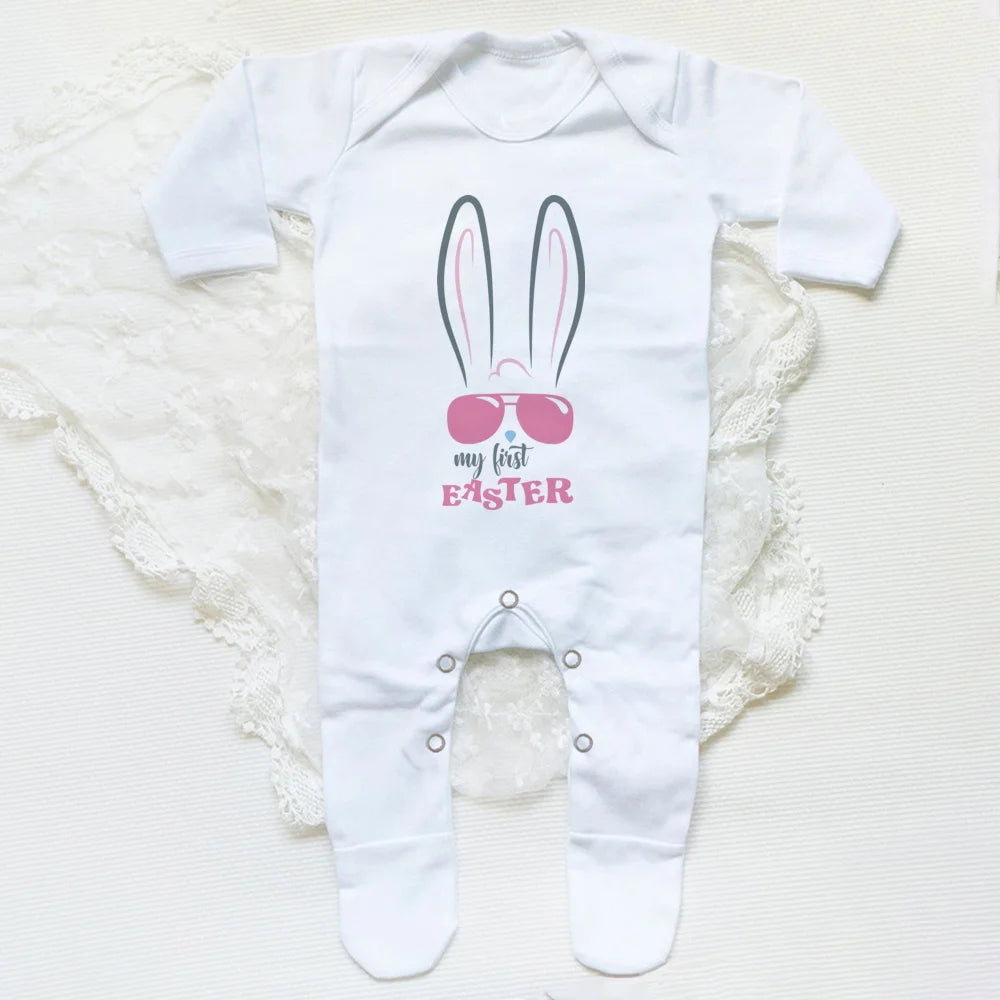 My First Easter Print  Baby Sleepsuit Newbron Babygrow Sleepsuit Baby Girl/ Boy Clothing Infant Easter Day Present  Bodysuits