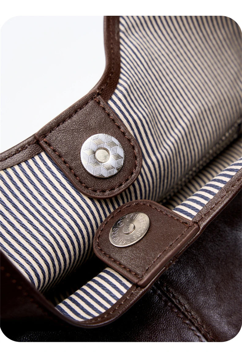 Toptrends Cowhide Genuine Leather Large Underarm Shoulder Bags For Women 2025 Luxury Designer Hobo Tote Bucket Ladies Handbags