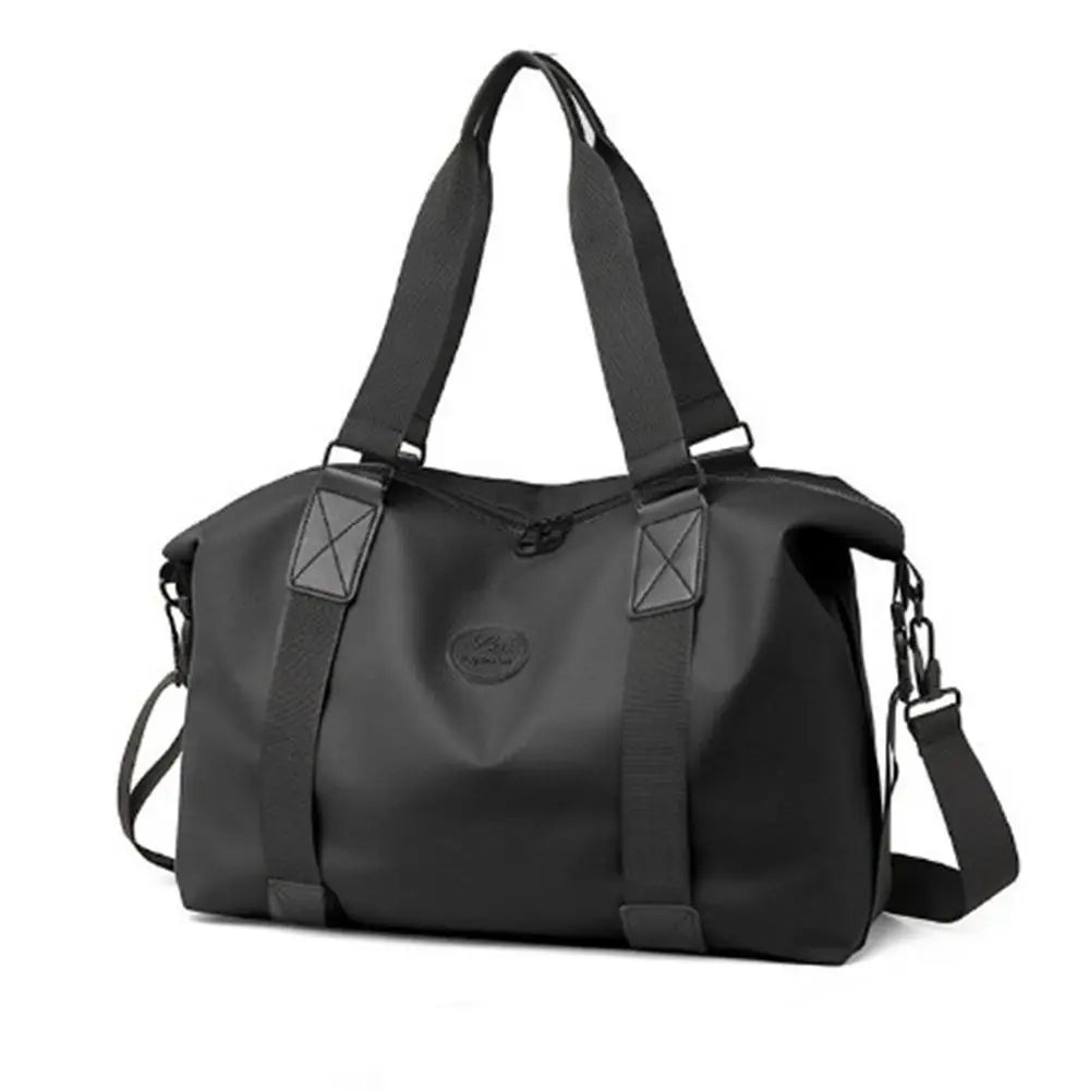 Large-Capacity Womens Travel Tote Bags Solid Color with Zipper Gym Fitness HandBag Overnight Bag Duffel Bag Sports Shoulder Pack