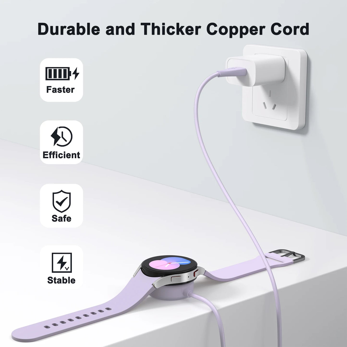 USB Watch Charger For Samsung Galaxy Watch 7 6 5 4 40mm Charging Dock For Galaxy Watch 3 41mm 45mm/Watch 5 Pro 45mm Active 1 2