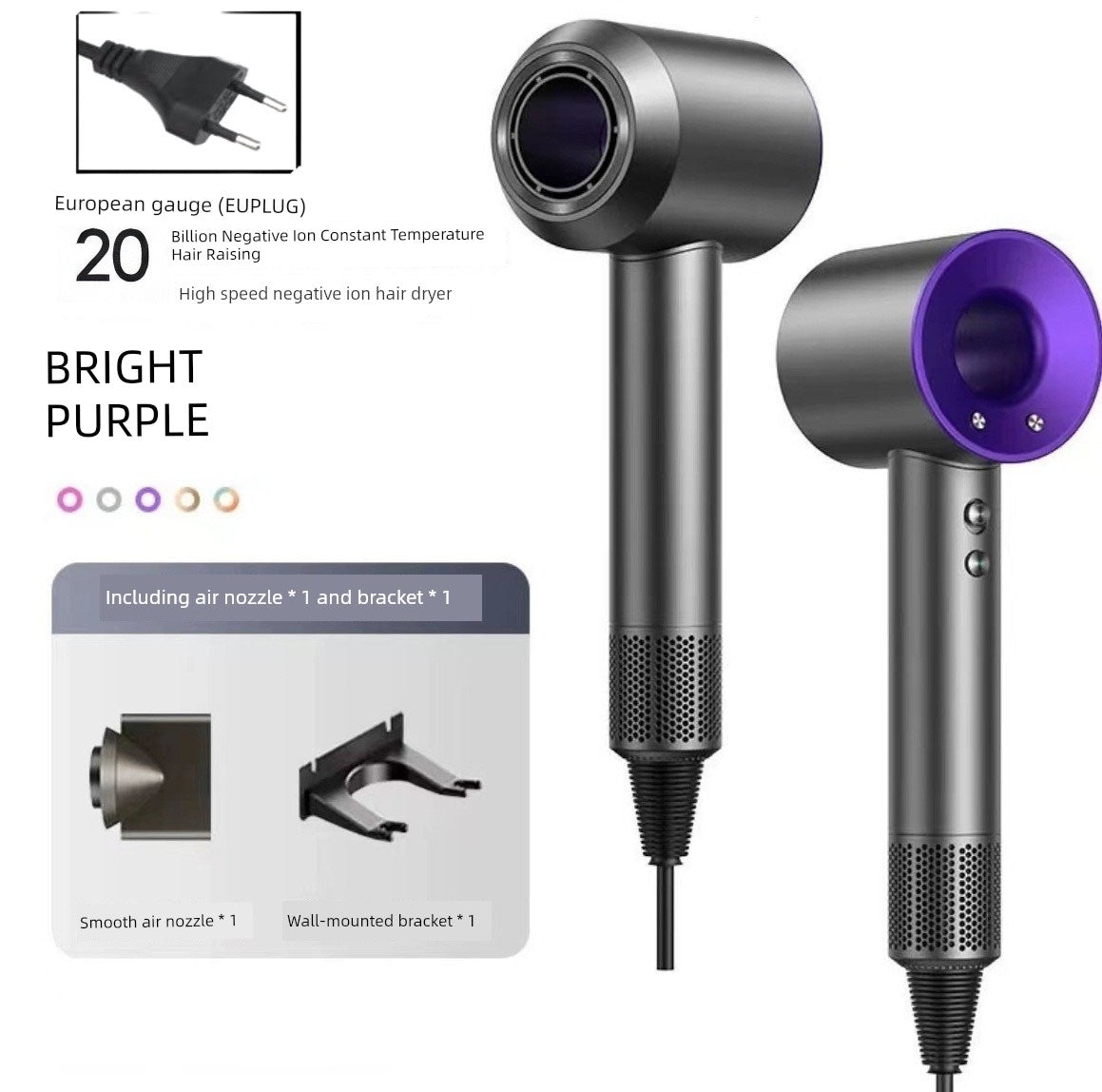 Hair Dryer For Home Negative Ion Top with High-Speed Hair Dryer Student High-Power Negative Ion Leaf-Free Hair Blowing Hair Dryer