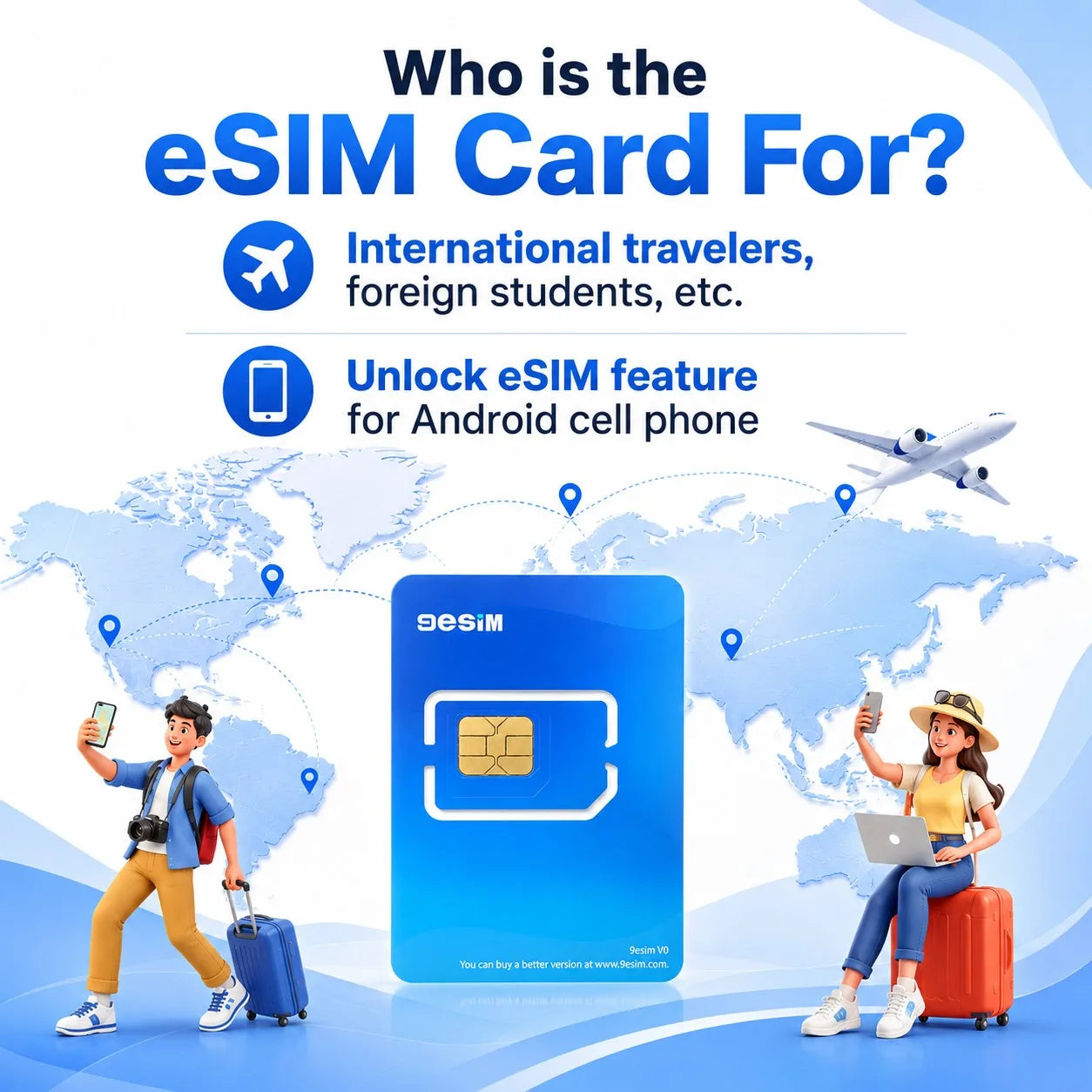 9eSIM V0 Global Physical ESIM Card, 15 Profiles and STK Menu, Unlimited Downloads