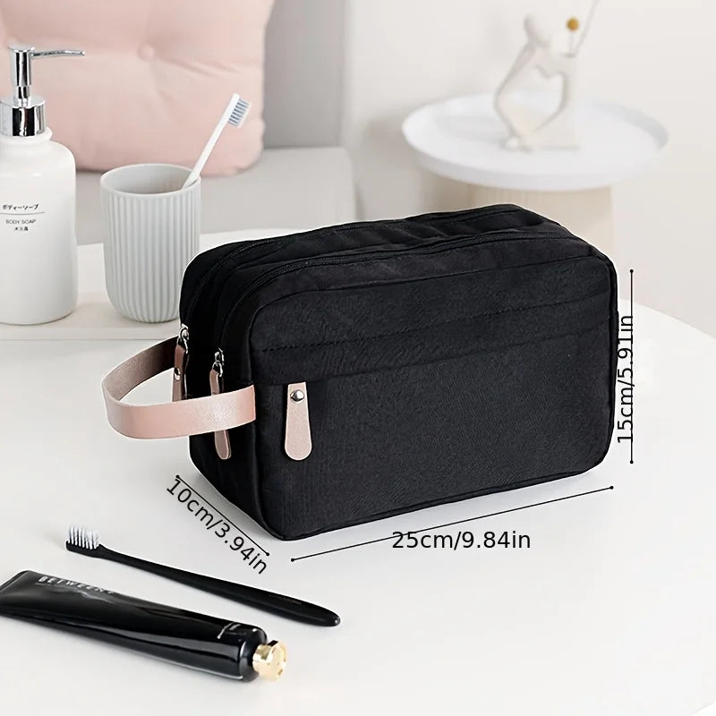 Men's Personalized Name Oxford Grooming Bag Double-layer Large Capacity Storage Bag Ideal Makeup Organizer Toiletry for Grooming