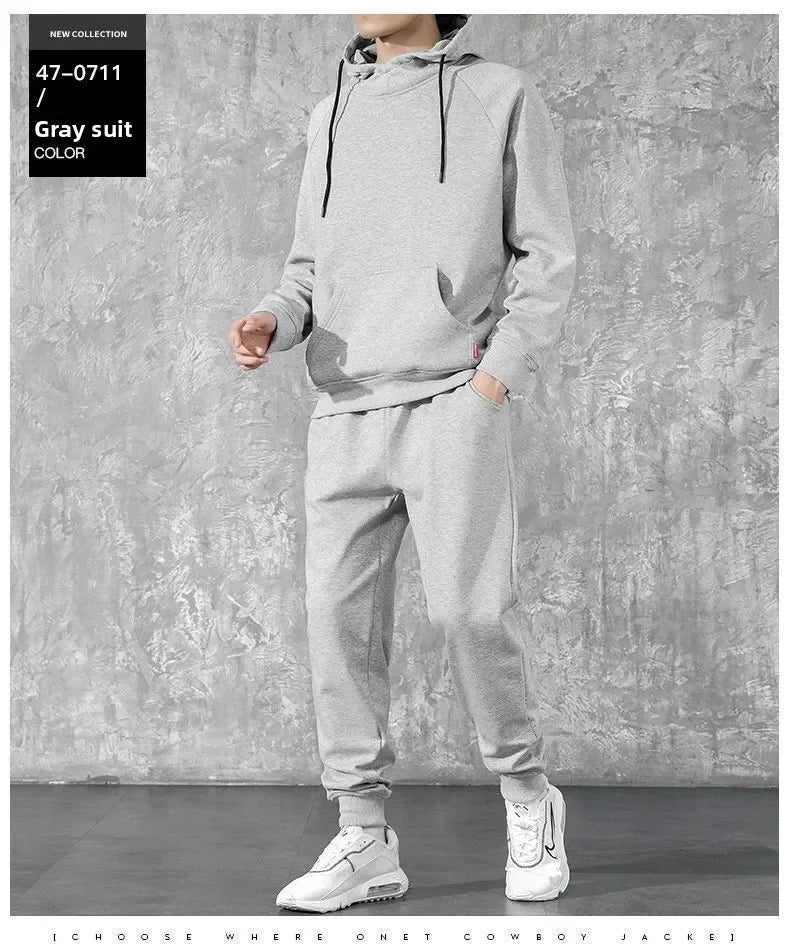 Men's clothing, sporty casual set, for spring and autumn 2025, new style, long-sleeved top and pants, two-piece set, matching