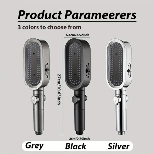 1PC 3 Modes Handheld Filtered Shower Head Hard Water Filter Showerhead Powerful High Pressure Showerhead with On-Off Switch