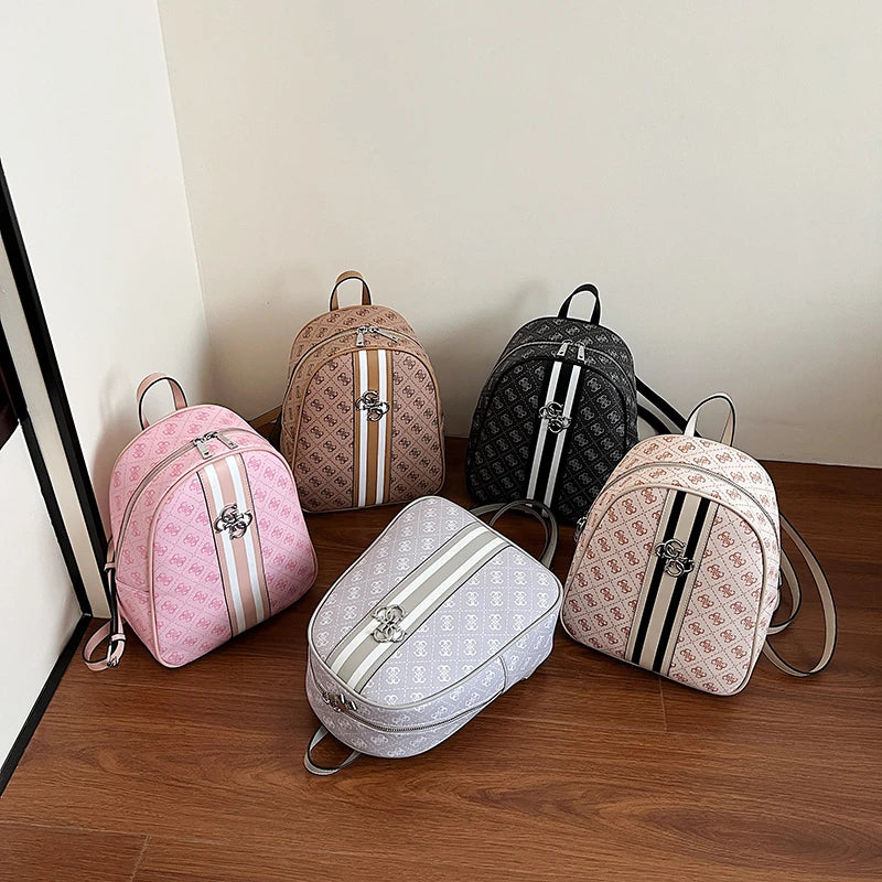 Luxury large capacity outdoor travel handbag, modern trendy women's backpack, classic design zipper shoulder bag